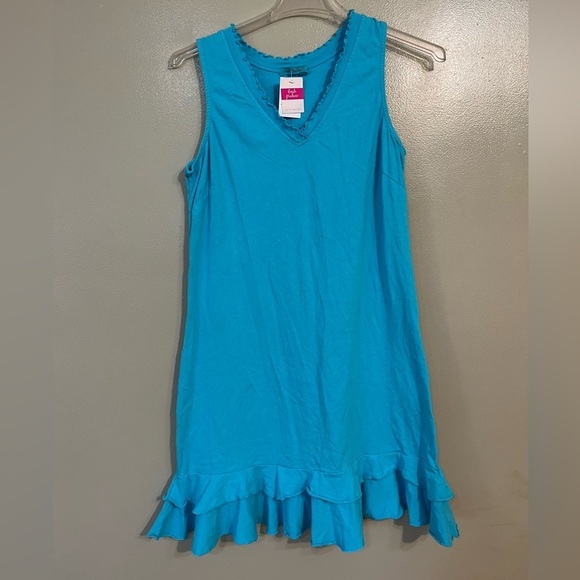Fresh Produce Blue 100% Cotton Made In USA A Line Tired Dress Sleeveless M NWT - Picture 1 of 9